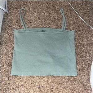 Brandy Melville Sage Ribbed Top